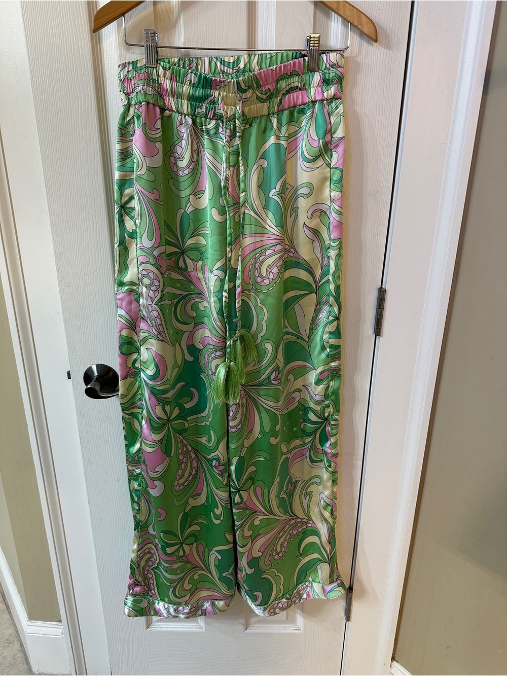 Camila Coehlo Pink Green Swirl Pucci Wide Leg Pants Small